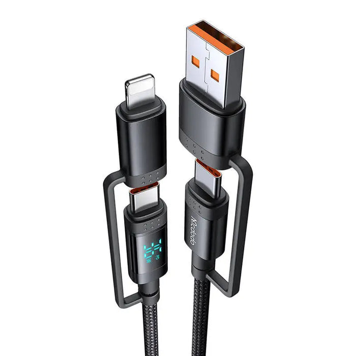 McDodo 4-in-1 USB-C/A to USB-C/Lightning cable CA-1990 1.2m (black) - Adapters connectors and converters<<<IT