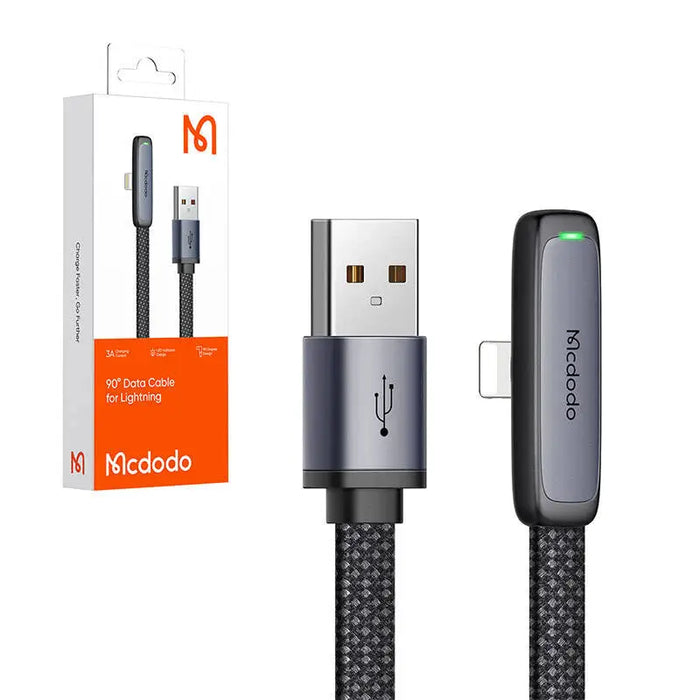 Mcdodo CA-2790 USB to lightning angle cable 1.2m (black) - USB to Lightning<<<USB cables<<<GSM Accessories<<<InnproXML