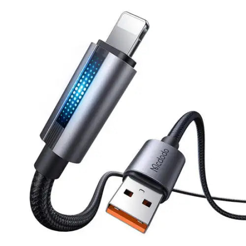 Mcdodo CA-5660 USB-A to Lightning cable with flashing light 1.2m (black) - USB to Lightning<<<USB cables<<<GSM