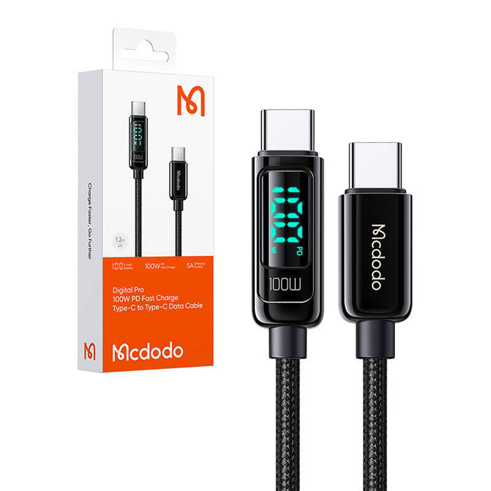 Mcdodo CA-8820 100W USB-C to USB-C cable 1.2m (black) - USB-C to USB-C<<<USB cables<<<GSM Accessories<<<InnproXML