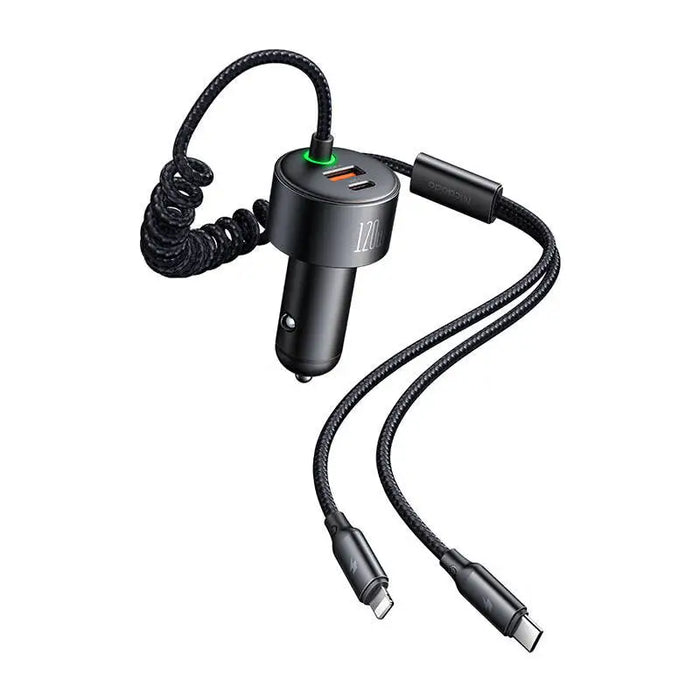 Mcdodo CC-0370 car charger USB-C Lightning 120W retractable cables - Car chargers<<<Chargers<<<GSM