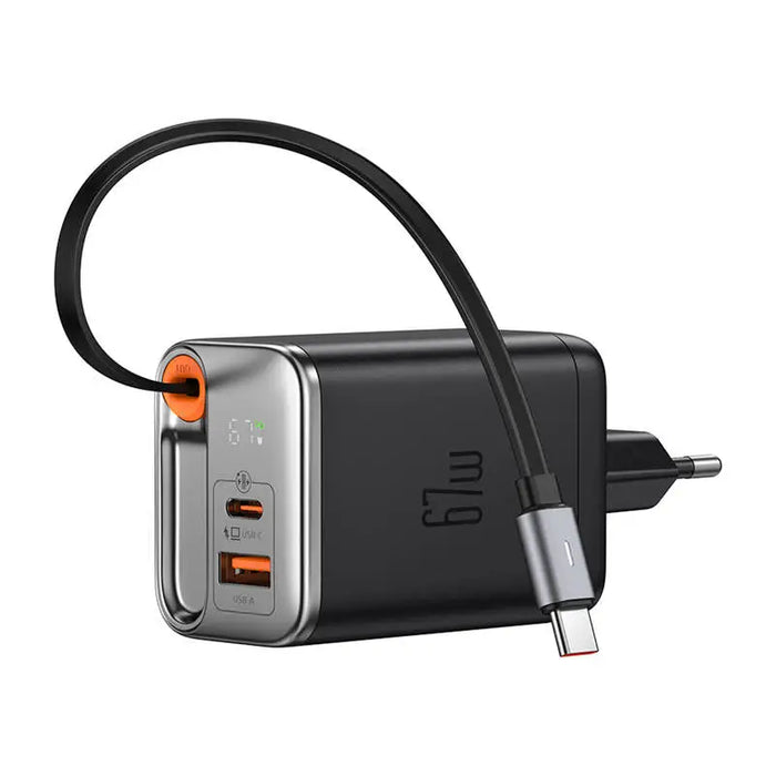 McDodo CH-4100 67W GaN 2-in-1 USB-C + A charger 65cm USB-C cable black - mains chargers<<<Chargers<<<GSM