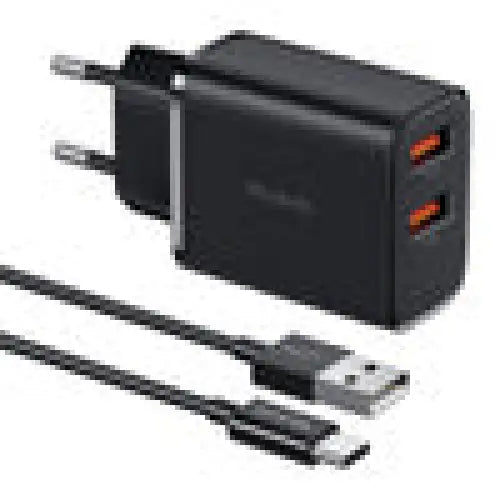 Mcdodo CH-5072 USB-A*2 12W power charger + USB-A to USB-C cable (black) - mains chargers<<<Chargers<<<GSM