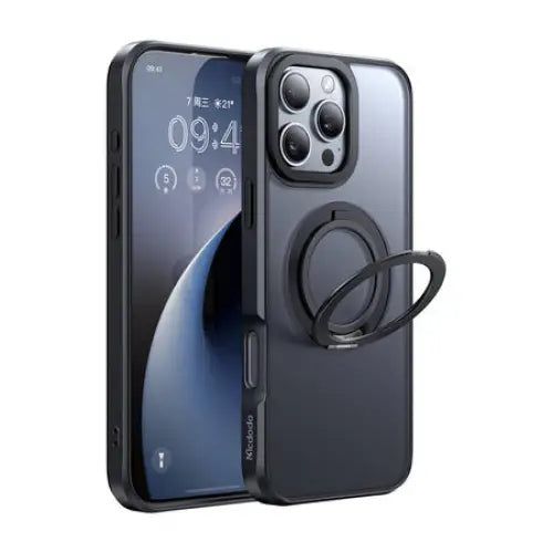 McDodo PC-4933 MagSafe case for iPhone 16 Pro Max with stand (black) - Protective cases for smartphones<<<Cases<<<GSM