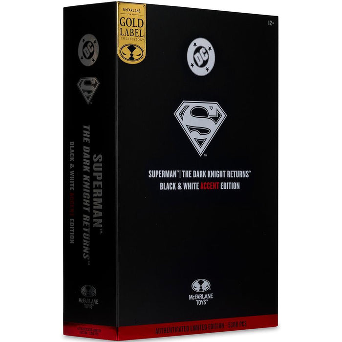 DC Multiverse Superman (The Dark Knight Returns) Black & White Accent Edition Gold Label Figure 7in