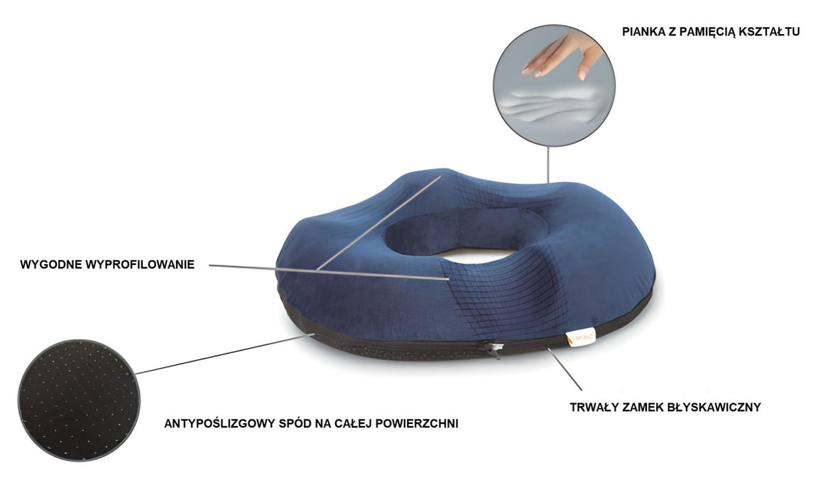 Rehabilitation pillow with a hole QMED