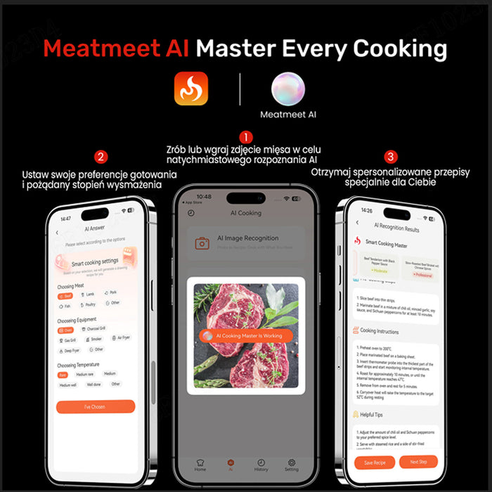 Meatmeet S Pro Kitchen Thermometer with Bluetooth App for Grill, Oven, Smoker - Gray