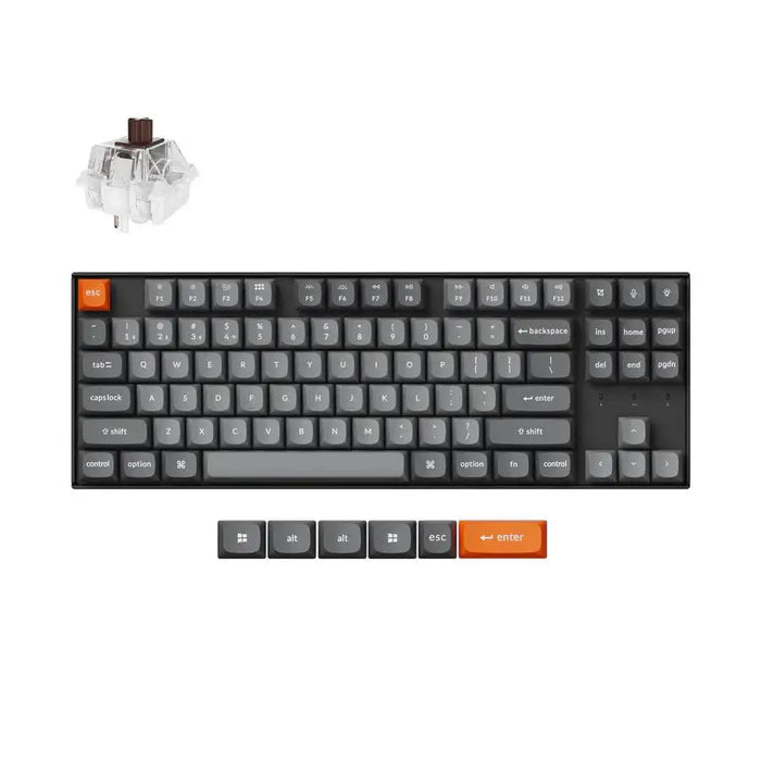 Mechanical keyboard Keychron K8 Max QMK/VIA TKL - Keychron Super Brown Switch RGB Backlight - Геймърски