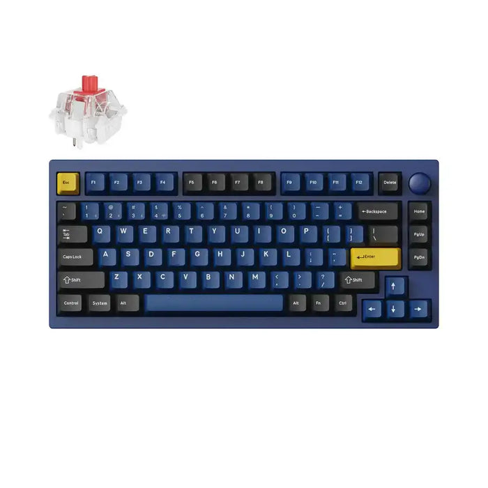 Mechanical keyboard Lemokey P1 Pro QMK 75% Navy Blue - Keychron Super Red Switch - Геймърски клавиатури<<<Геймърска