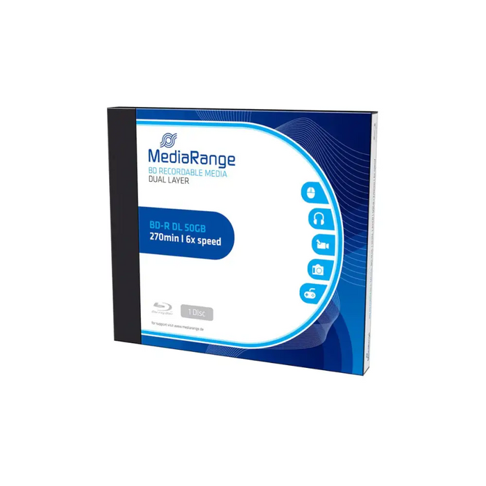 MediaRange BD-R Double Layer 50Gb 6X - Box - CD/DVD<<<Оптични носители<<<MediaTrade
