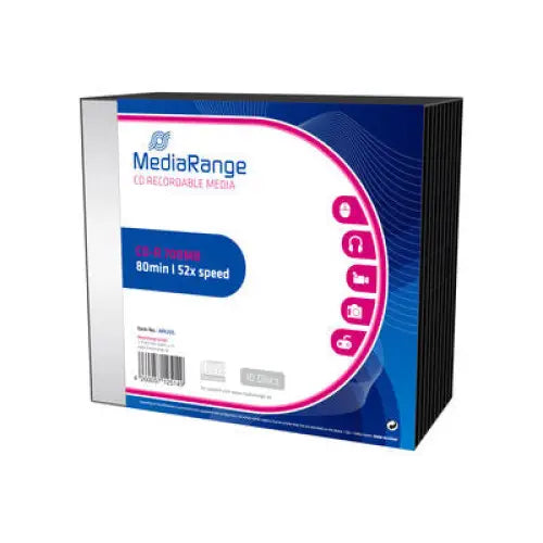 MediaRange CD-R 700MB Slimcase 10 pieces - CD/DVD<<<Оптични носители<<<MediaTrade