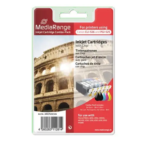 MediaRange MRCP 525 C 526 (Canon) for use with: Pixma iP4820 4850 4950 IX6550 MG5150 5250 5350 6150 6250 8150 MX885