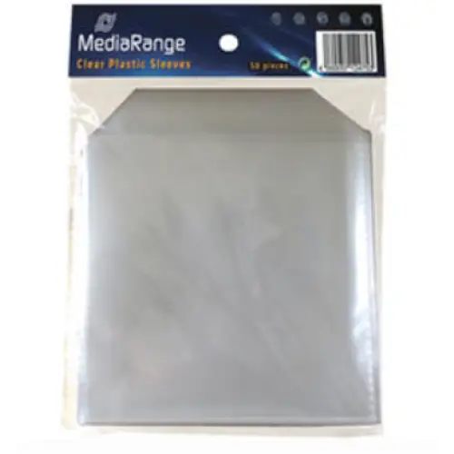 MediaRange Pocket PVC transparent for 1 CD - 50 pcs. - Класьори и кутии<<<Оптични носители<<<MediaTrade