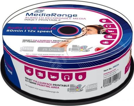 MediaRange CD-R Print AUDIO 25 pieces per spindle