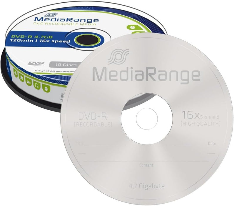 MediaRange DVD-R 4.7 GB|120 minutes 16x speed, 10 tracks per spindle