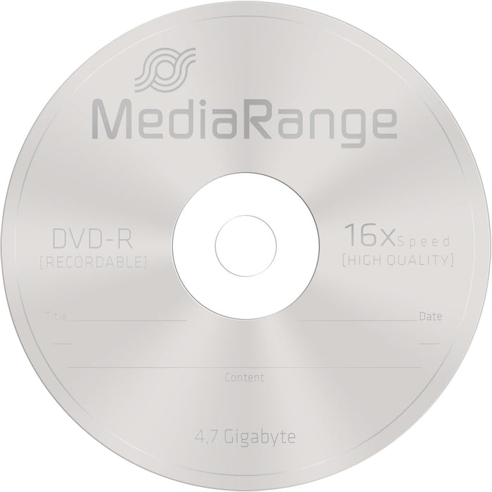MediaRange DVD-R 4.7 GB|120 minutes 16x speed, 10 tracks per spindle
