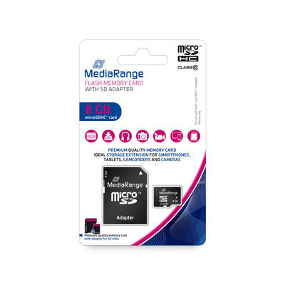 MediaRange Micro SDHC Card 8GB Class 10