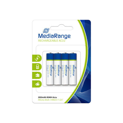 MediaRange Rechargeable batteries NiMH AAA|HR03|1.2V, 4pcs.
