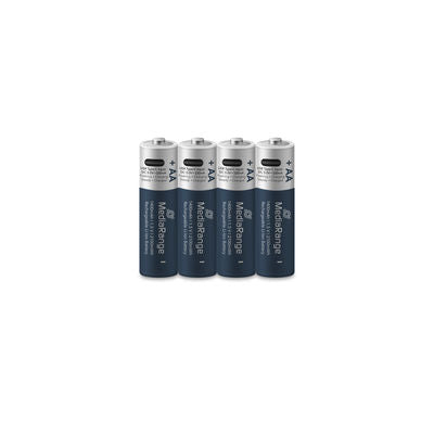 MediaRange Rechargeable USB-C Li-ion batteries, Micro AAA I 1.5 VI 500 mAh, 4 pieces