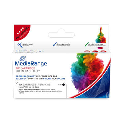 MediaRange Printer ink Canon CLI-551 XL (BK), with chip, black