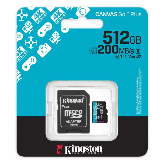 Memory card Kingston Canvas Go! Plus Gen4 microSDXC 512GB - Памети SD<<<Памети<<<Компоненти<<<ALSO&&&Карти памет<<<Фото