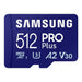 Memory card Samsung Pro PLUS microSDXC 512GB 180/130 MB/s UHS-I U3 (MB-MD512SA/EU) - Memory cards<<<GSM