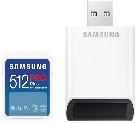 Memory card Samsung PRO Plus SD Card 512GB USB Reader White - Карти памет<<<Фото и видео аксесоари<<<ValiAPI&&&Micro SD