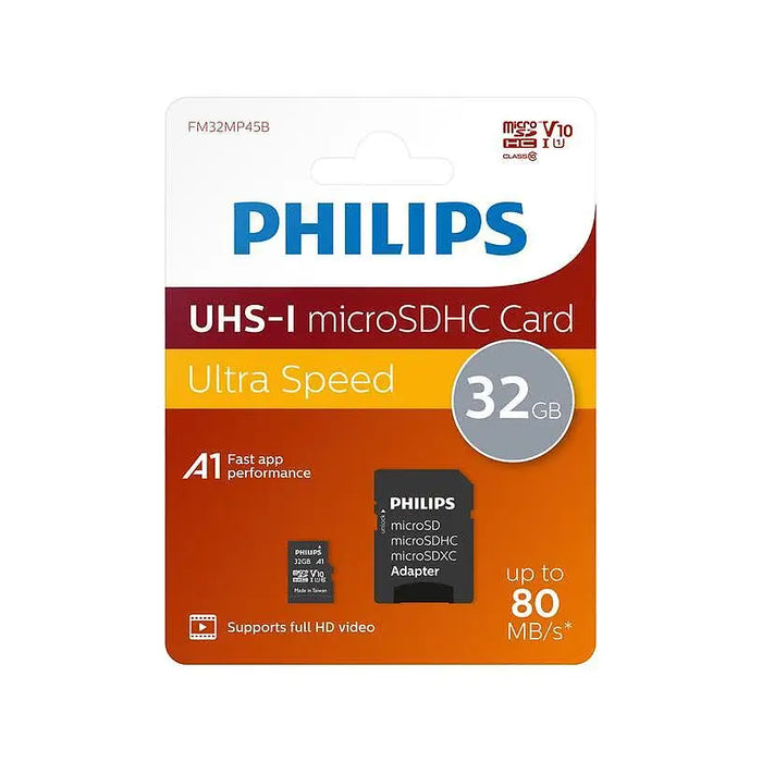 Memory USB Philips MicroSDHC 32GB Cl.10 - USB памети<<<Устройства за съхранение<<<Лаптопи компютри и