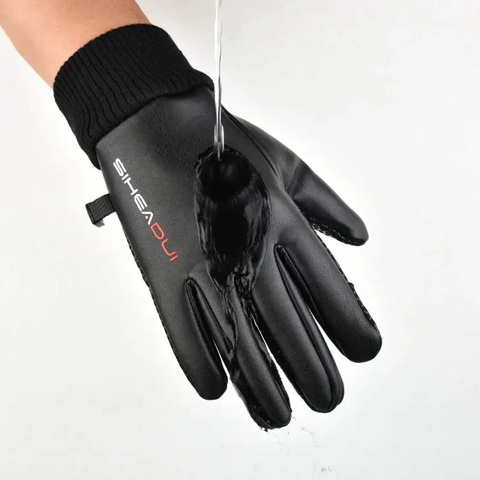 Men’s insulated anti-slip telephone gloves - black - Cycling gloves<<<HurtelXML