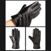 Men’s insulated PU leather phone gloves - black - Cycling gloves<<<HurtelXML