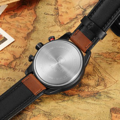 Men’s waterproof quartz watch with leather strap CURREN 8250 - Men’s Watches