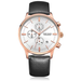Men’s waterproof quartz watch with leather strap MEGIR 2011 - Black, gold and white - Men’s Watches