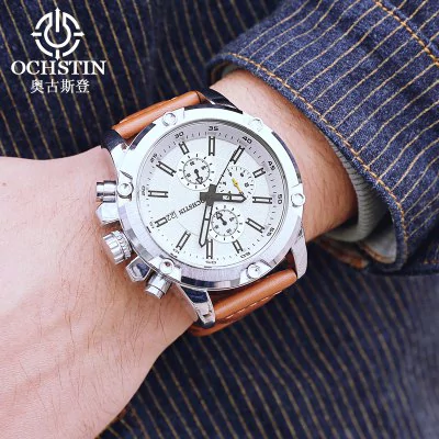 Men’s waterproof quartz watch with leather strap OCHSTIN 075B - Men’s Watches