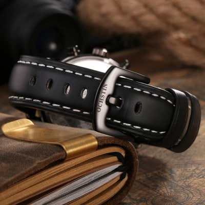 Men’s waterproof quartz watch with leather strap OCHSTIN GQ043B - Men’s Watches