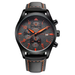Men’s waterproof quartz watch with leather strap OCHSTIN GQ043B - orange - Men’s Watches