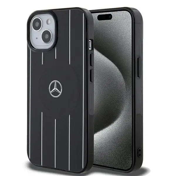 Mercedes Double Layer Crossed Lines MagSafe case for iPhone 15 - black - Cell phone cases and covers<<<HurtelXML