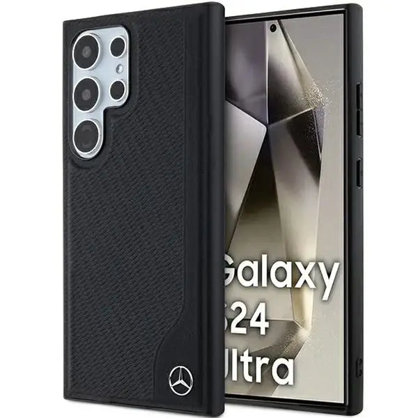 Mercedes Leather Debossed Line MagSafe case for Samsung Galaxy S24 Ultra - black - Cell phone cases