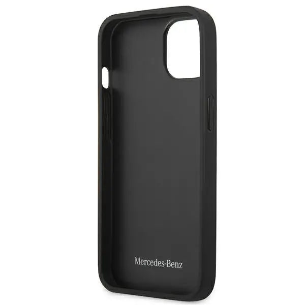 Mercedes Leather Meshed Metal Logo Case for iPhone 13 - Black - Cell phone cases and covers<<<HurtelXML