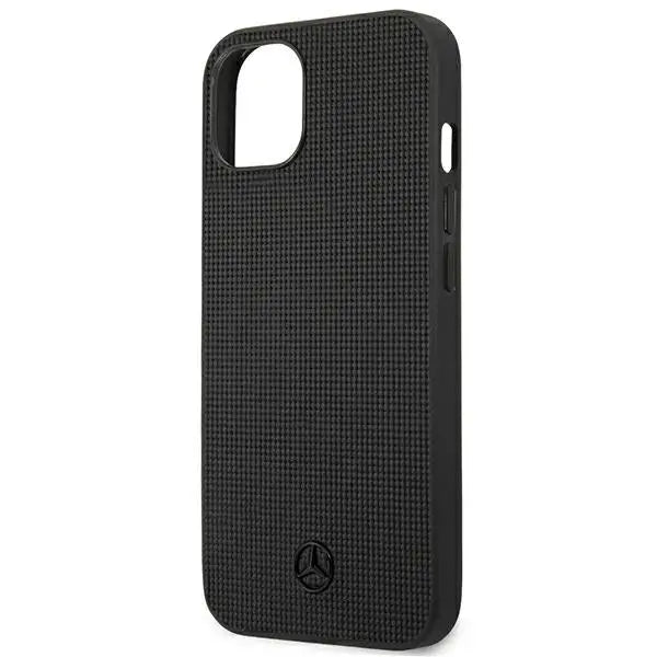 Mercedes Leather Meshed Metal Logo Case for iPhone 13 - Black - Cell phone cases and covers<<<HurtelXML