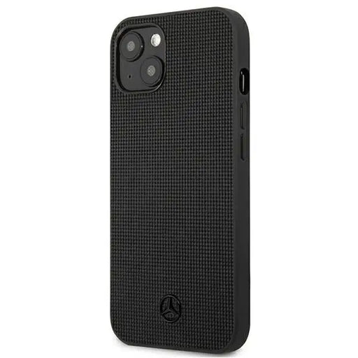 Mercedes Leather Meshed Metal Logo Case for iPhone 13 - Black - Cell phone cases and covers<<<HurtelXML