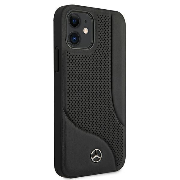 Mercedes Leather Perforated Area Case for iPhone 12 mini - Black - Cell phone cases and covers<<<HurtelXML