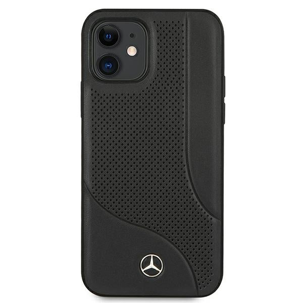 Mercedes Leather Perforated Area Case for iPhone 12 mini - Black - Cell phone cases and covers<<<HurtelXML