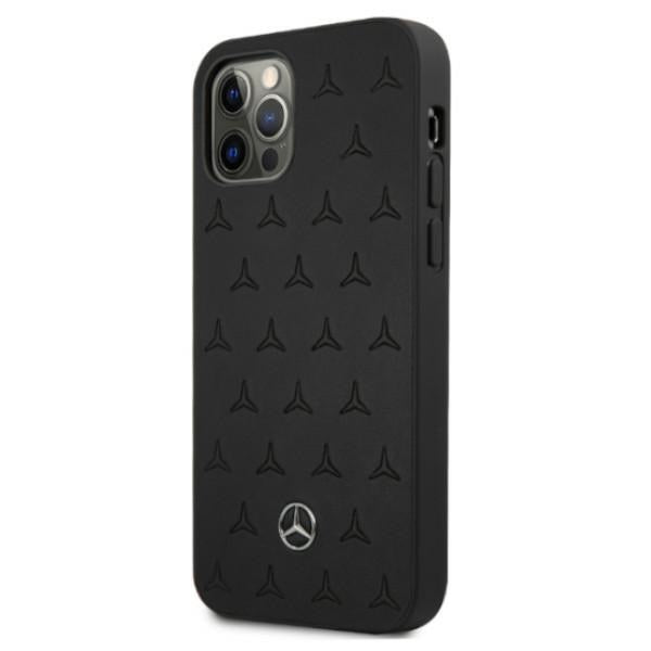 Mercedes Leather Stars Pattern Case for iPhone 12 Pro Max - Black - Cell phone cases and covers<<<HurtelXML