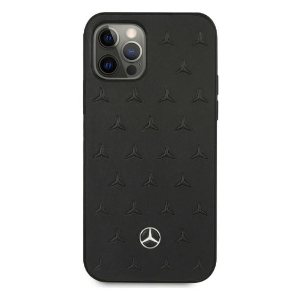 Mercedes Leather Stars Pattern Case for iPhone 12 Pro Max - Black - Cell phone cases and covers<<<HurtelXML