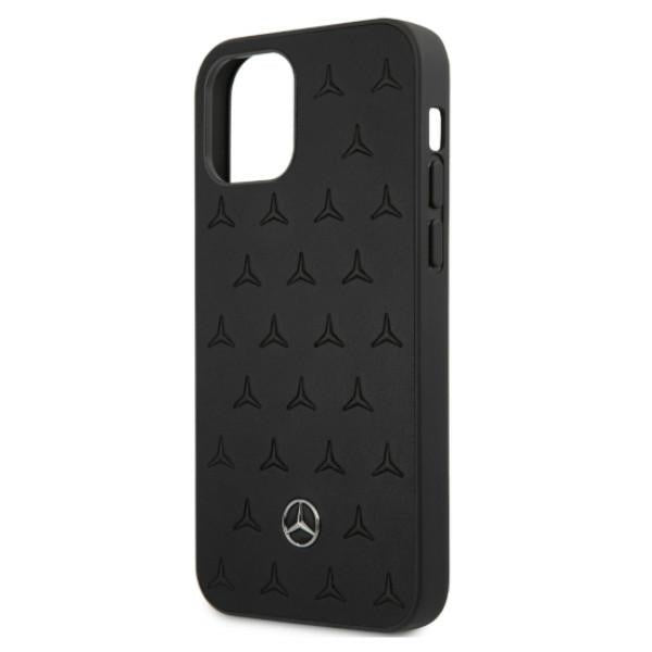 Mercedes Leather Stars Pattern Case for iPhone 12 Pro Max - Black - Cell phone cases and covers<<<HurtelXML