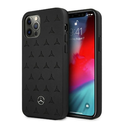 Mercedes Leather Stars Pattern Case for iPhone 12 Pro Max - Black - Cell phone cases and covers<<<HurtelXML