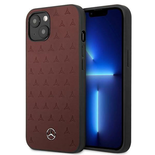 Mercedes Leather Stars Pattern Case for iPhone 13 mini - Red - Cell phone cases and covers<<<HurtelXML