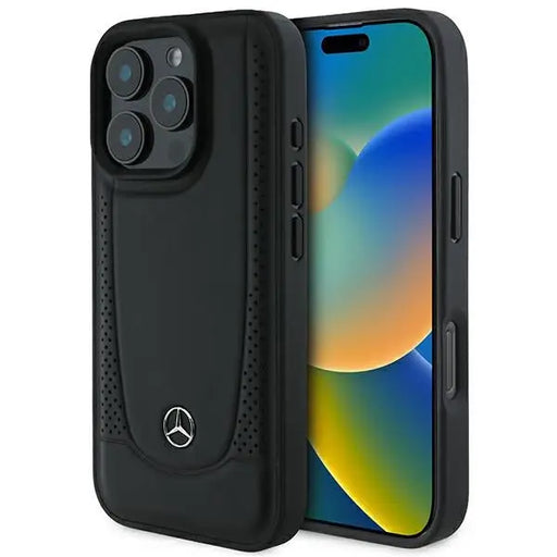 Mercedes Leather Urban iPhone 16 Pro Case - Black - Cell phone cases and covers<<<HurtelXML