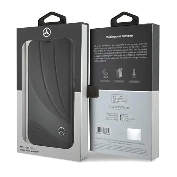 Mercedes Leather Wave Pattern iPhone 15 Pro Case - Black - Cell phone cases and covers<<<HurtelXML