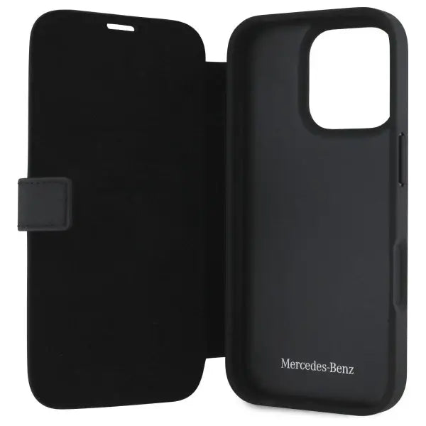 Mercedes Leather Wood Imitation iPhone 16 Pro Case - Black - Cell phone cases and covers<<<HurtelXML